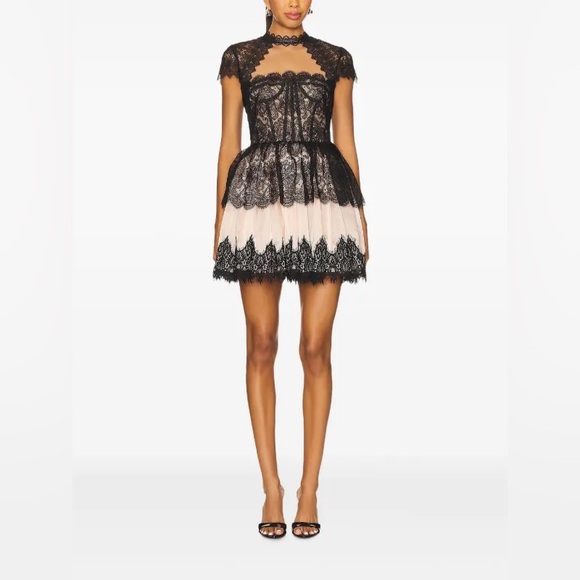 Bronx & Banco Daphne Black & White Lace Mini Dress S NWOT